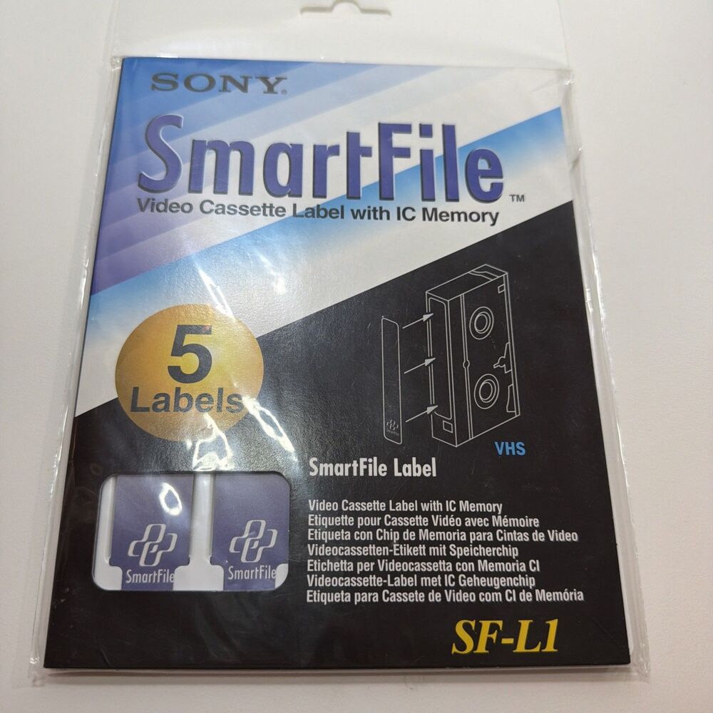 Sony SmartFile VHS Tape Video Cassette Label with IC Memory - SF-L1, 5 Labels